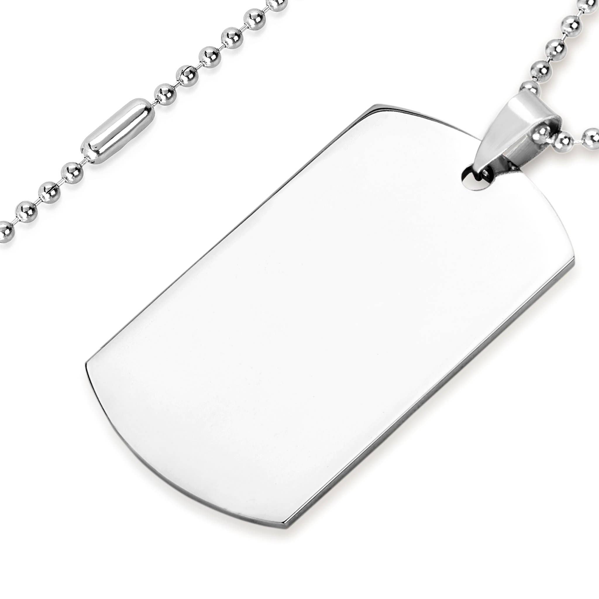 West Coast Jewelry - Wholesale Pendant/Charm Necklace - Men's Engravable Stainless Steel Dog Tag Pendant1