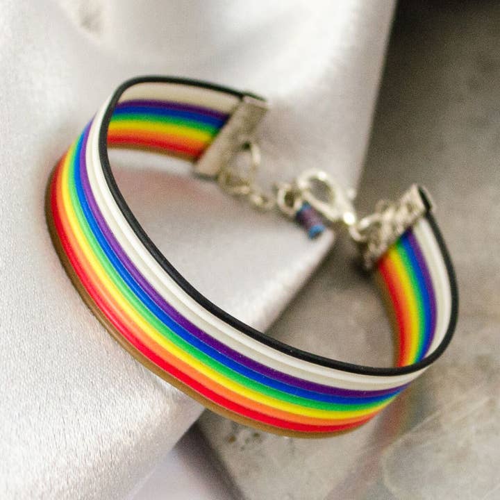 Rainbow Ribbon Cable Bracelet for wholesale by Circuit Breaker Labs
