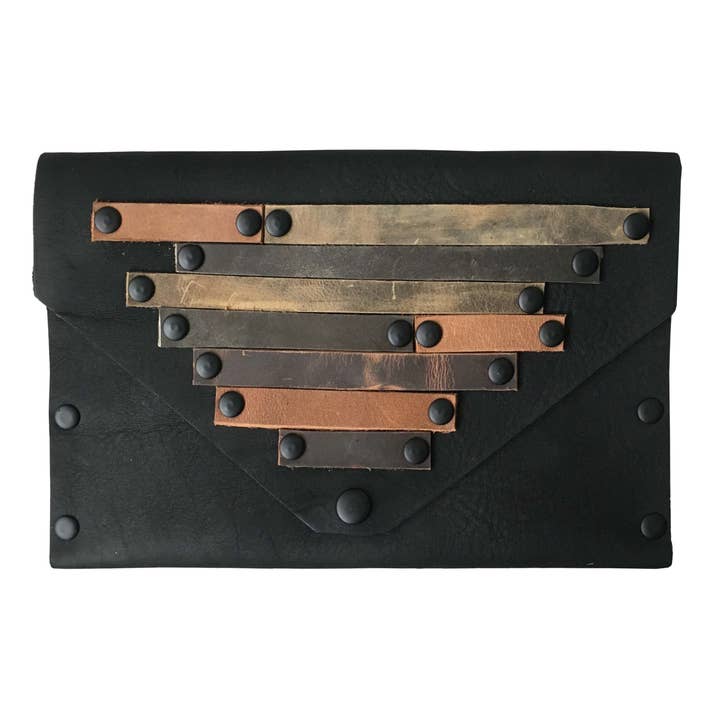 Strata Clutch for wholesale by SKG Leather