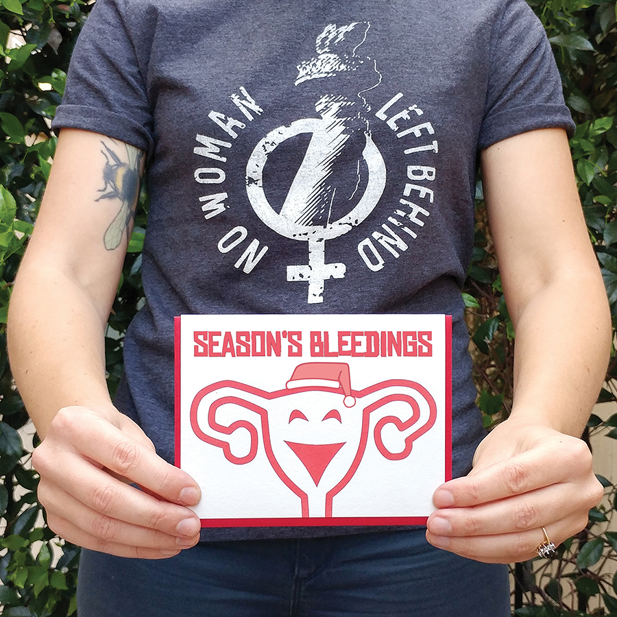 Warren Tales - Wholesale Christmas Card - Season's Bleedings Christmas Holiday Uterus Card1