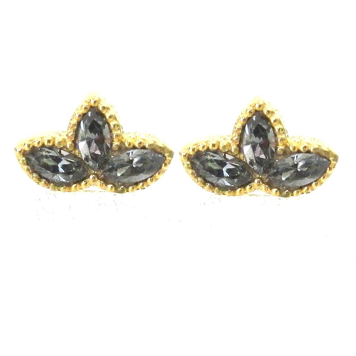 Jessica Elliot Jewelry - Wholesale Stud/Post Earrings - Gold over sterling Lotus Blossom Studs with Swarovski 0