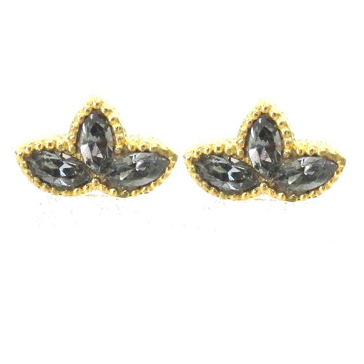 Jessica Elliot Jewelry - Wholesale Stud/Post Earrings - Gold over sterling Lotus Blossom Studs with Swarovski