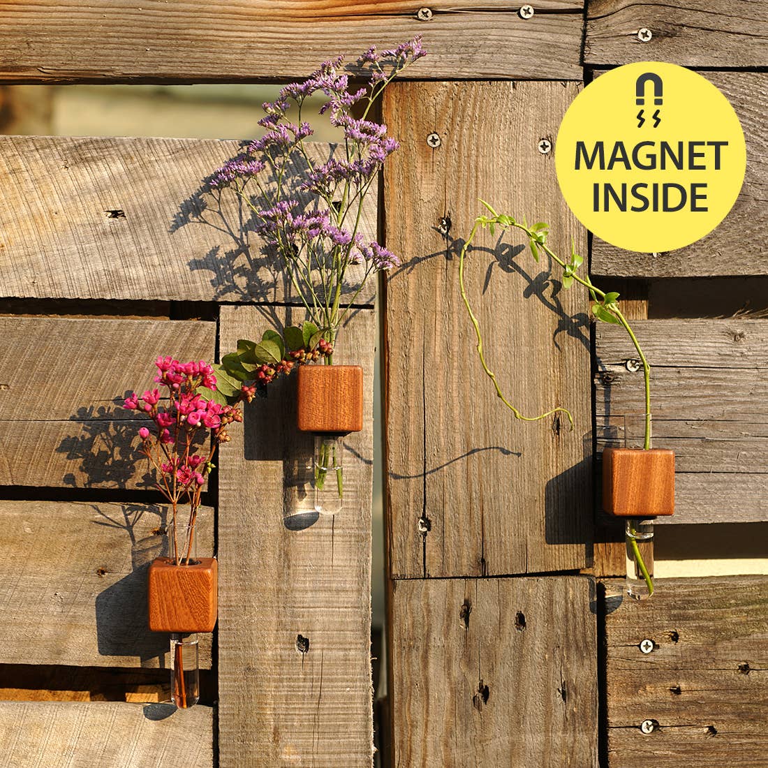 FUNNYFISH - Wholesale Vase - Smart Magnet Vase - Cube (Dark, single)3