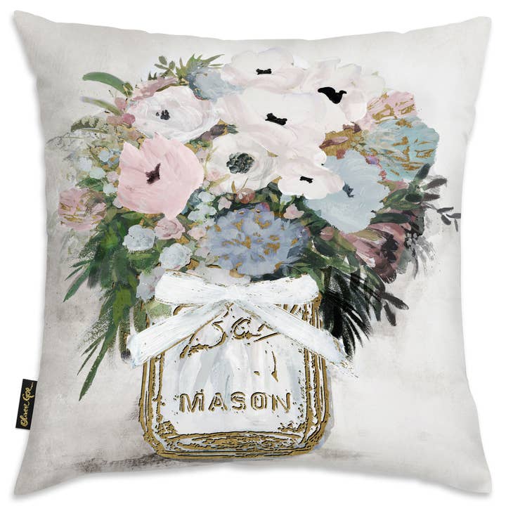 Almofada decorativa Oliver Gal 'Anemone Mason Jar' por atacado de The Oliver Gal Artist