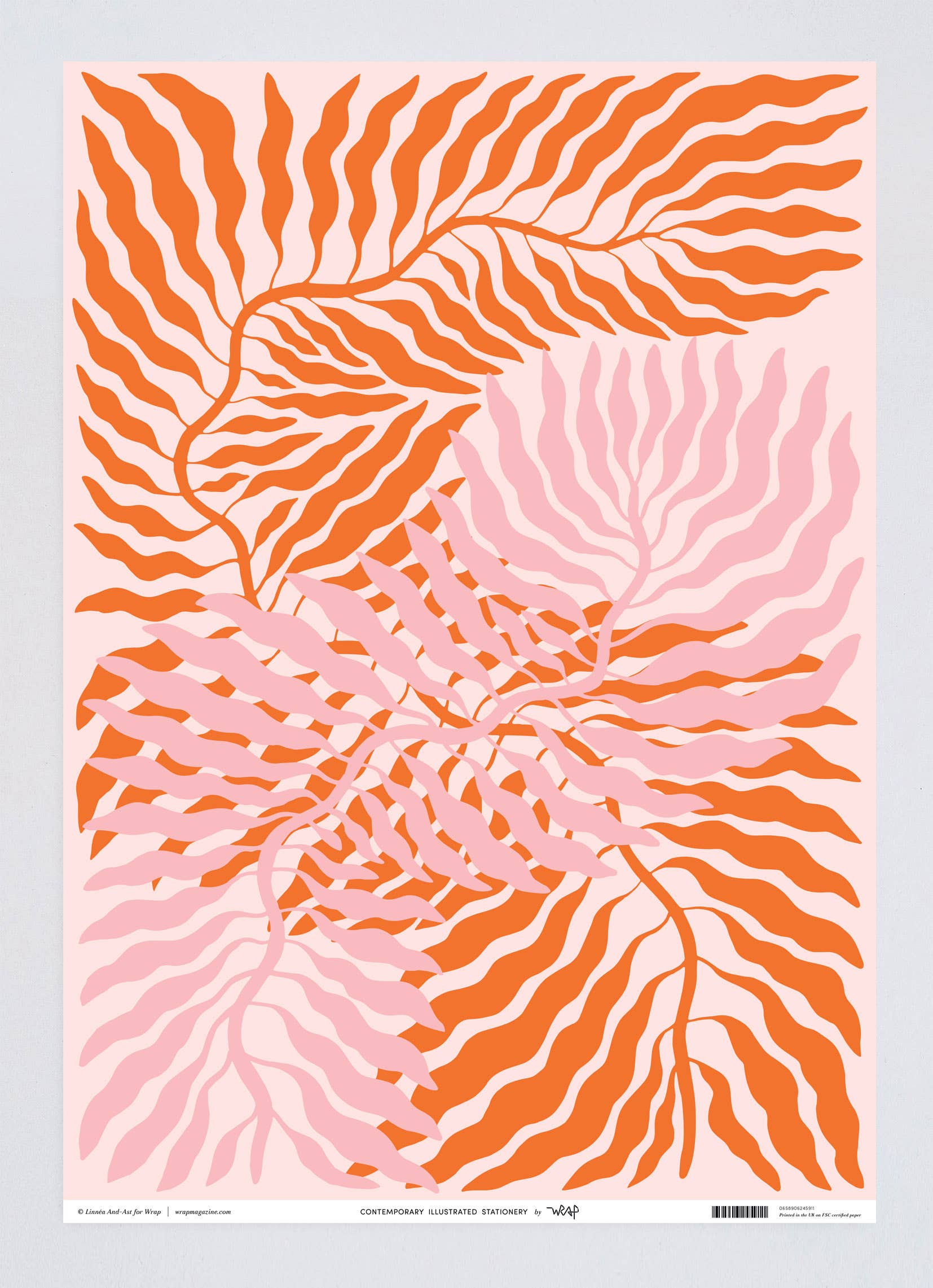 Wrap (US duties paid) – Engroshandel Gavepapir – Leaves gavepapir med bladmotiver4