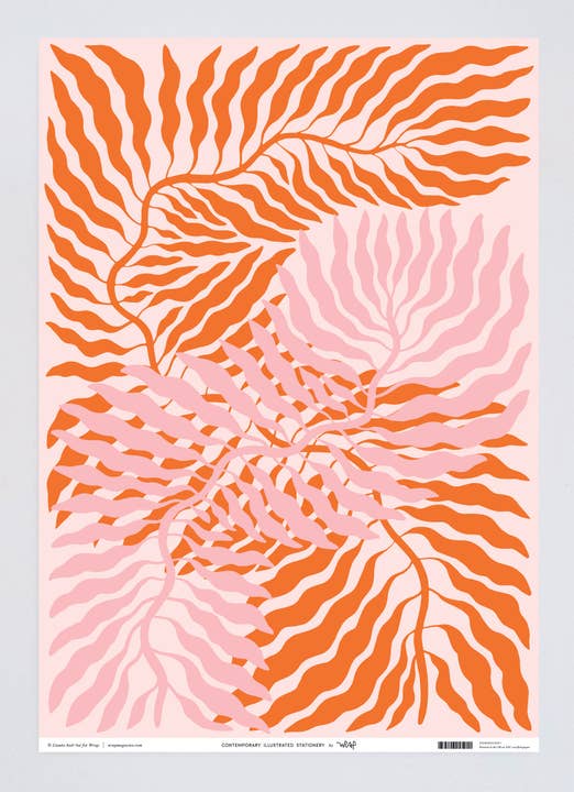 Wrap (US duties paid) - Wholesale Flat Wrap - Leaves Gift Wrap4