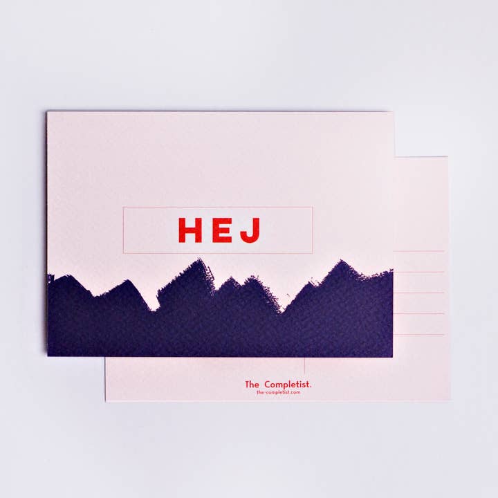 The Completist - Wholesale Postcard - Red Navy Hej Postcard