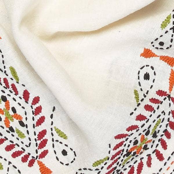 Indigo Handloom - Wholesale Scarf - Women's - Folklore - Ivory3