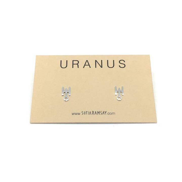 Sofia Ramsay - Wholesale Stud/Post Earrings - Planet Symbol Geometric Stud Earrings .925 Sterling Silver6