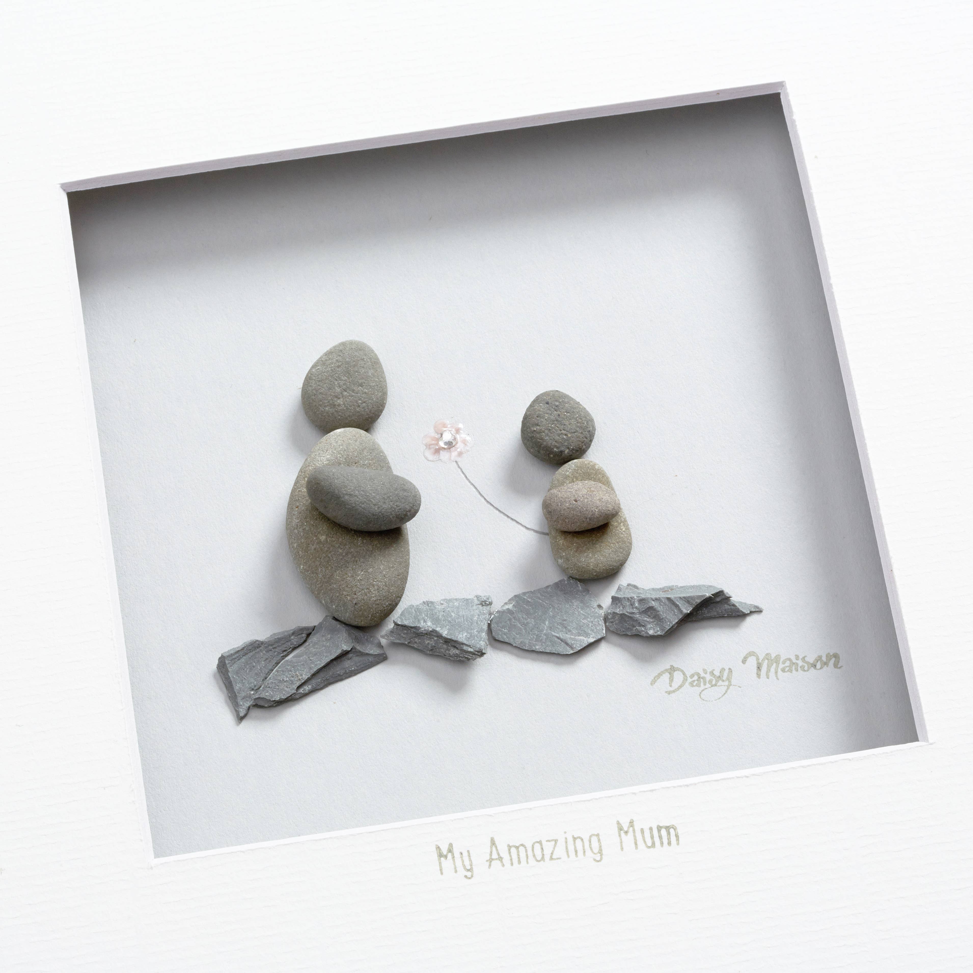 Daisy Maison - Wholesale Art Print - 26cm x 26cm My Amazing Mum Pebble Art1