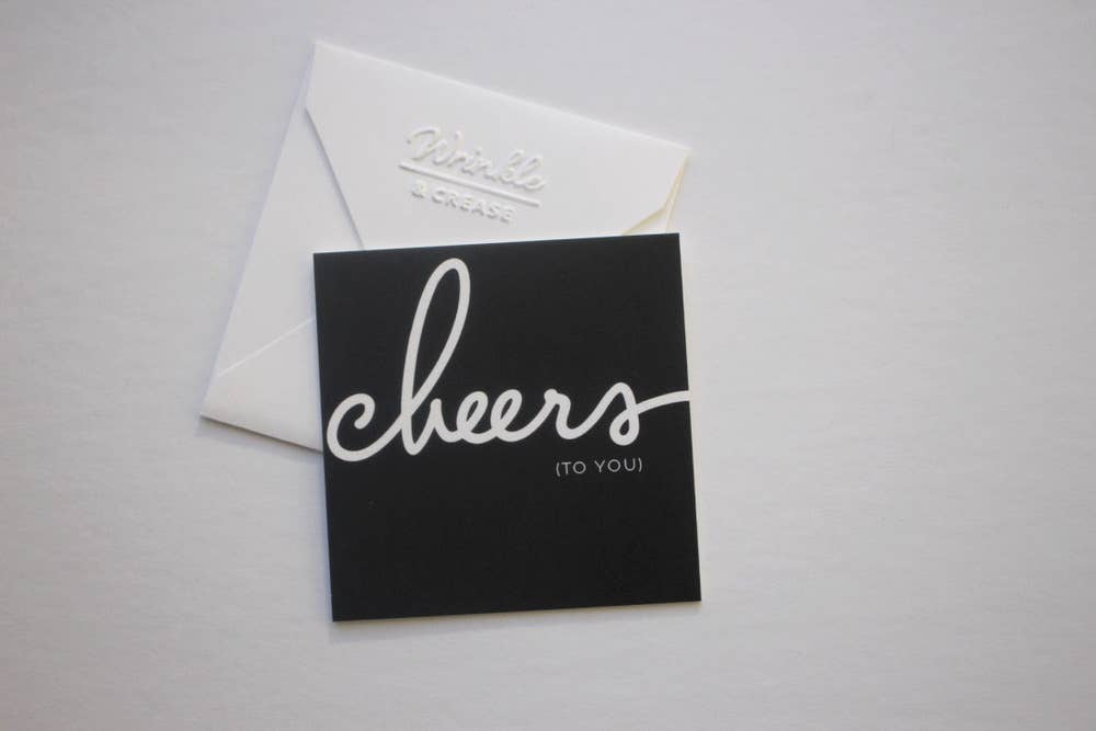 Wrinkle & Crease Paper Products - Wholesale Stationery/Notecard Set - Cheers to You Mini Notecard1