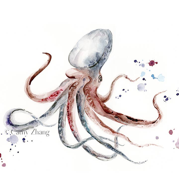Easy Sunday Club - Wholesale Art Print - Octopus Watercolor Art Print