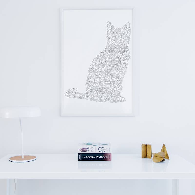 Anna Grunduls Design - Vente Livre de coloriage – adulte - Poster de coloriage pour chat pierres1