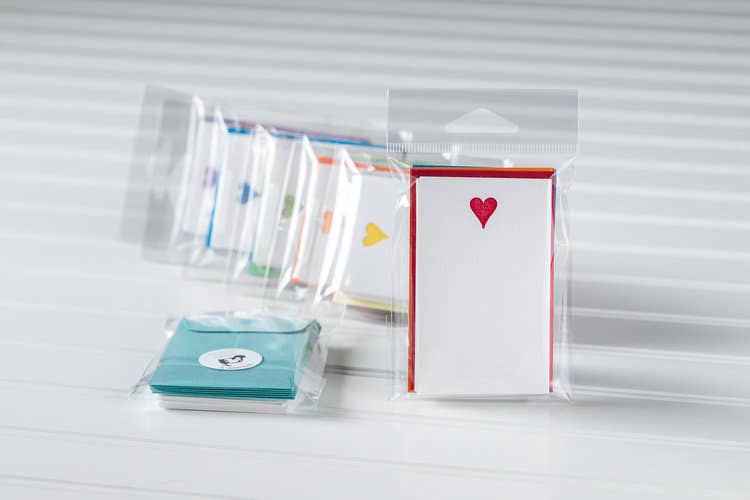 Bruno Press - Wholesale Stationery/Notecard Set - Letterpress Rainbow Heart Notecards2