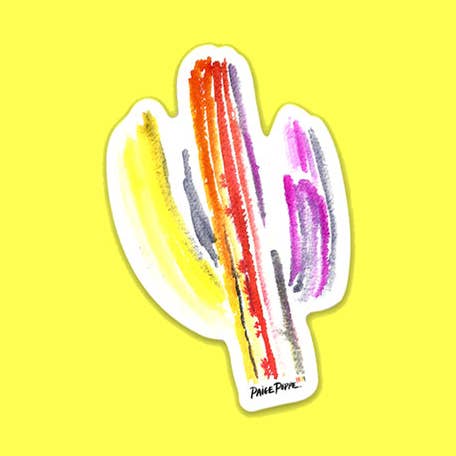 Paige Poppe Art - Wholesale Sticker - "Technicolor Saguaro" Sticker0