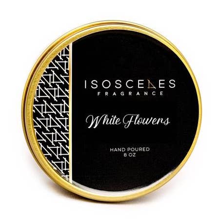 8oz Gold Travel Tin - White Flower for wholesale by Isosceles Fragrance