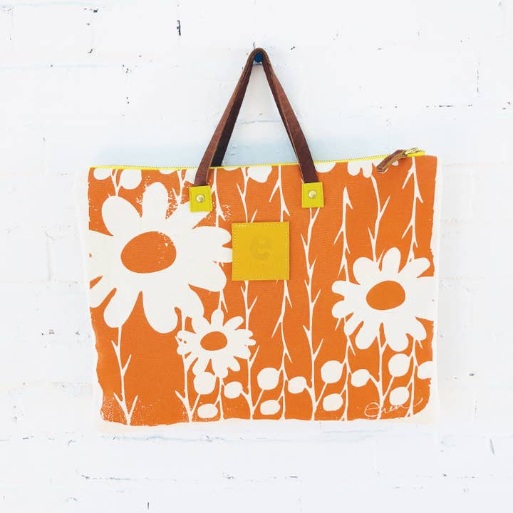 Erin Flett - Wholesale Tote Bag - Women's - Mango Daisy Thorn Folder Bag