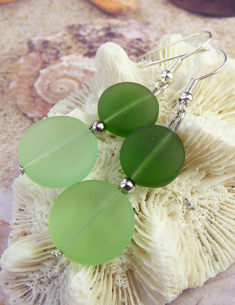 Snazzy and Co – wholesale Dangle earrings – Sea Glass Color Drop Earrings2