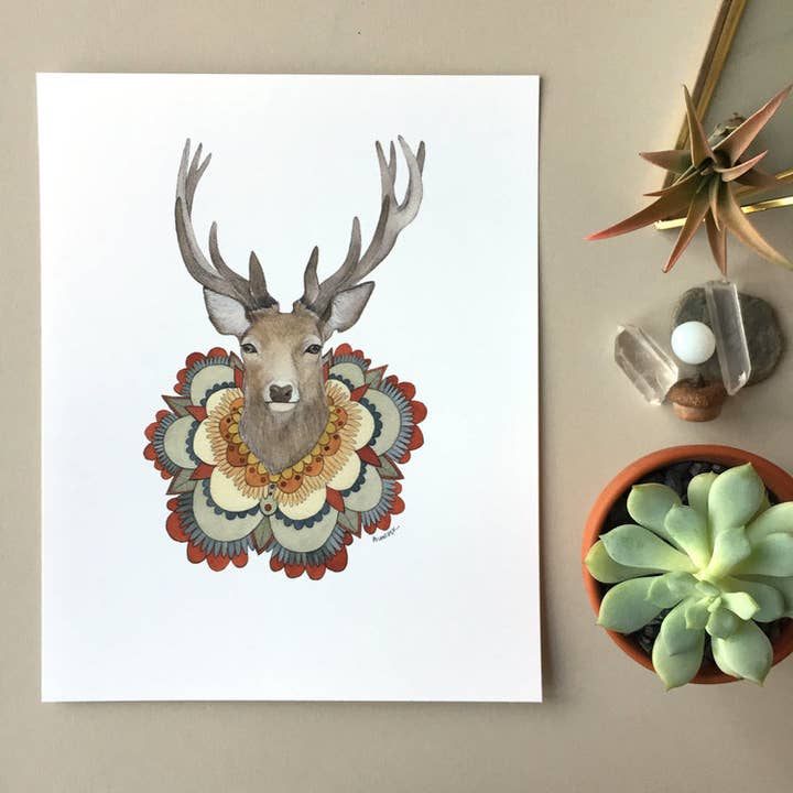 8"x 10" Deer Print - Collector for wholesale by Polanshek of the Hills