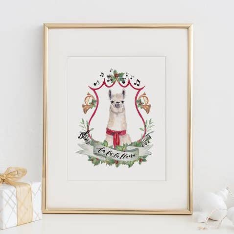 Fa La La Llama Art Print for wholesale by Cami Monet