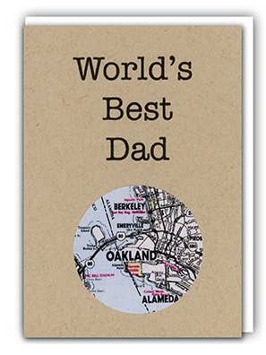 World's Best Dad Mini Map Card for wholesale by Granny Panty Designs