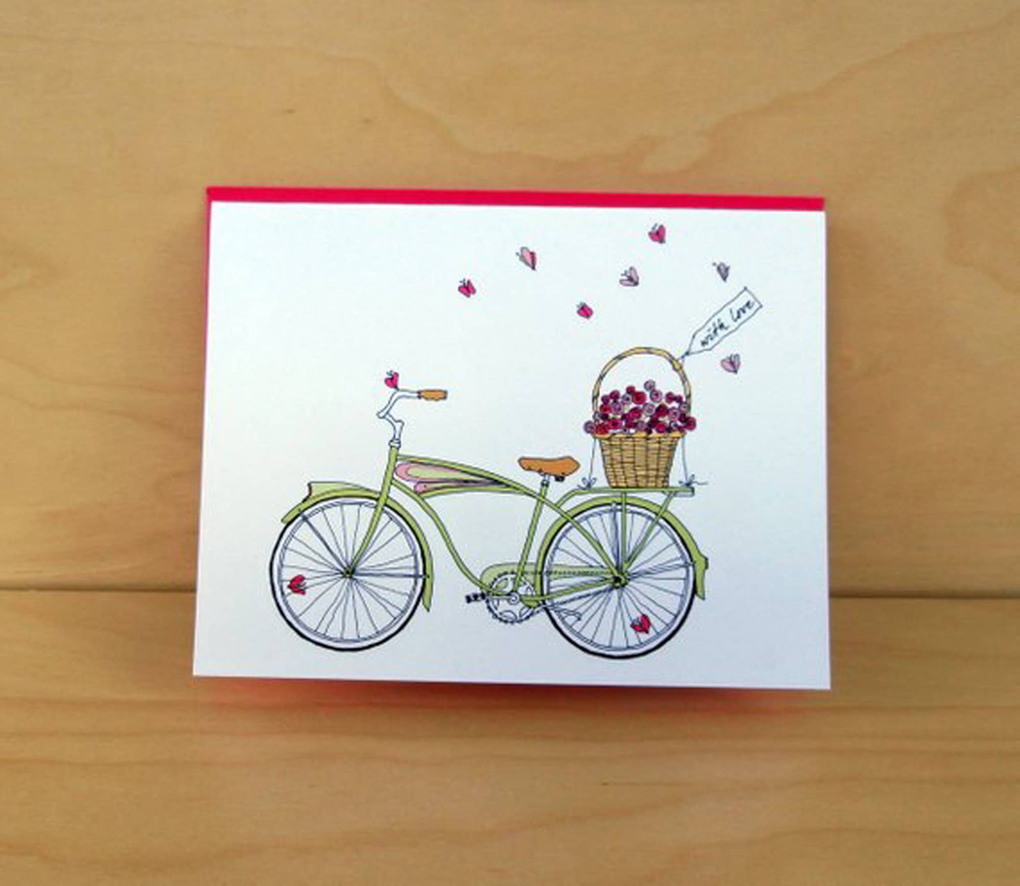 Rachelink Cards & Illustrations - Wholesale Love Card - Butterfly Bike Card with love2