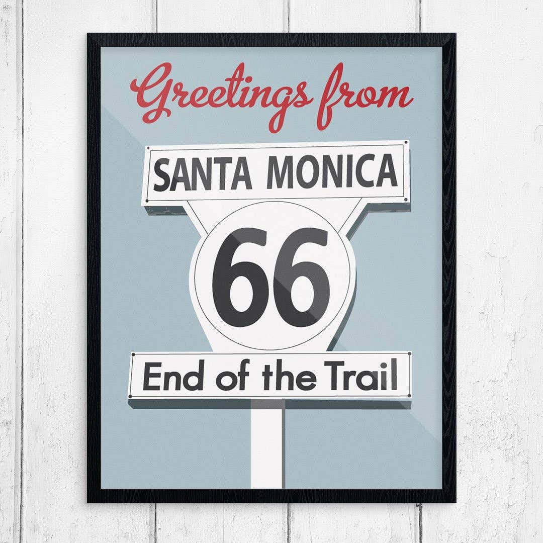 Fridgedoor - Wholesale Magnet - 2.5'' x 3.5'' Greetings From RTE 66 Santa Monica End of Trail Magnet0