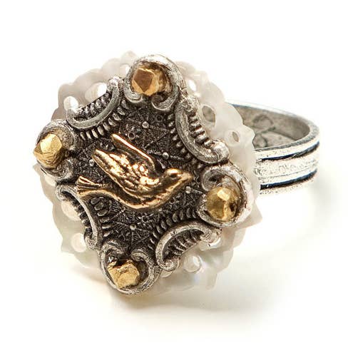 Crowned Dove Ring for wholesale by Elements Jill Schwartz