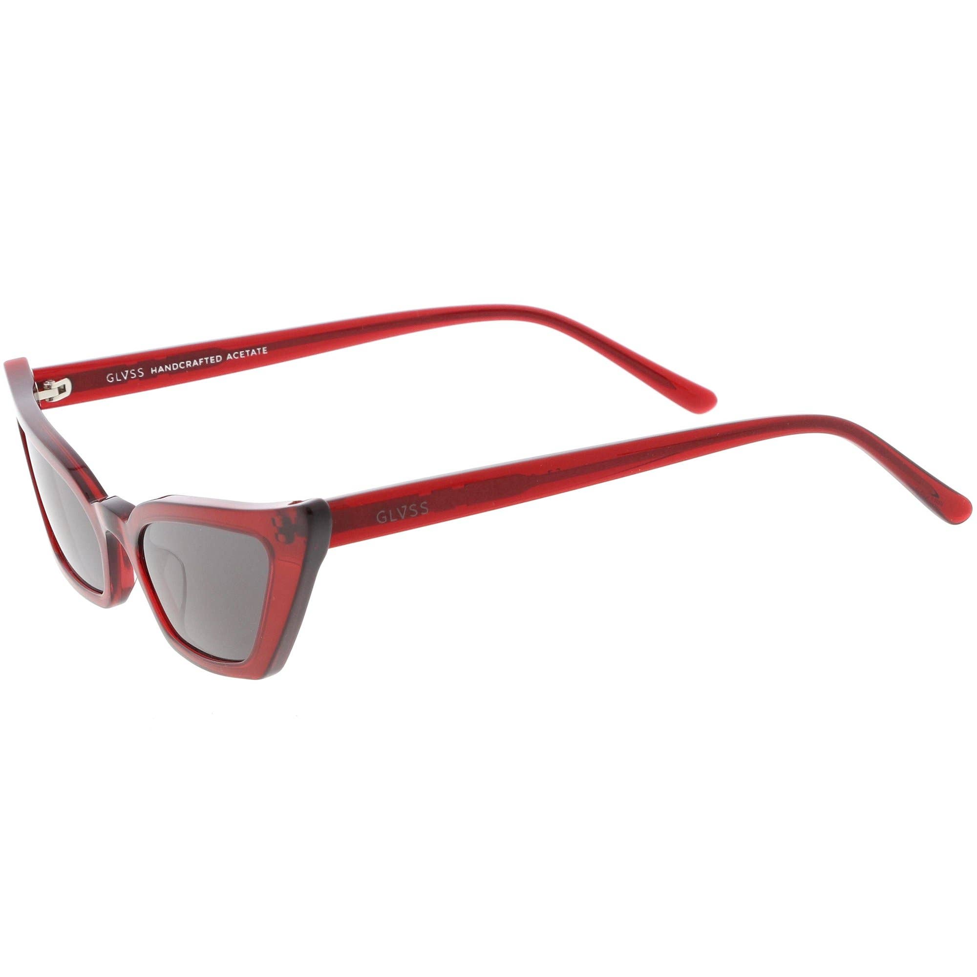 GLVSS - Wholesale Sunglasses - Unisex - The Flirt - Clear Red(Italian Acetate Frame)3