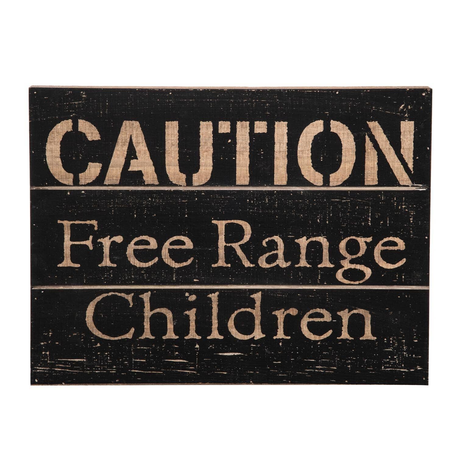 Foreside Home & Garden - Wholesale Sign - Rustic "Caution Free Range Children" Wood Wall Decor2