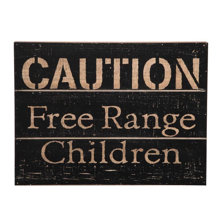 Foreside Home & Garden - Wholesale Sign - Rustic "Caution Free Range Children" Wood Wall Decor2