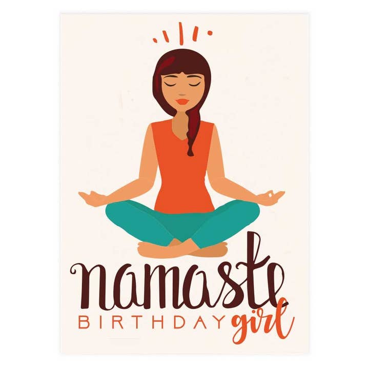Namaste Birthday Girl Wenskaart voor wholesale door Potluck Press