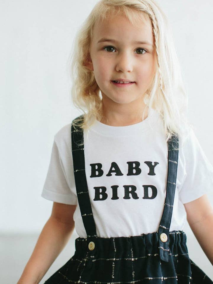 The Bee & The Fox - Wholesale Screen Printed T-Shirt - Kids - Baby Bird T-Shirt (White)1