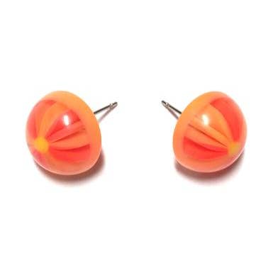 Orange Flower Retro Button Studs for wholesale by Leetie Lovendale