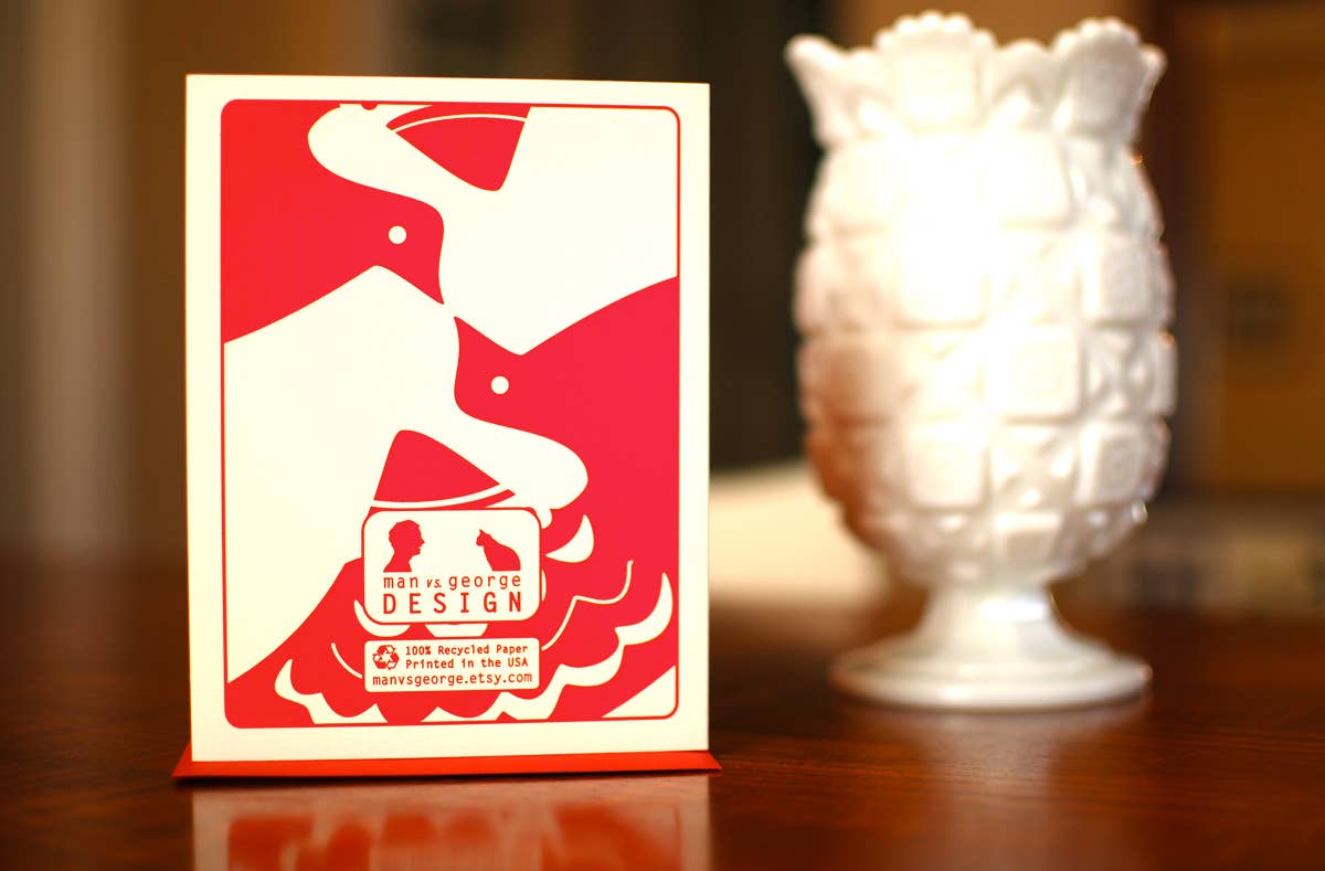 MAN vs. GEORGE DESIGN - Wholesale Valentine's Day Card - Scandinavian Love Birds Love, Valentine, or Wedding Card1