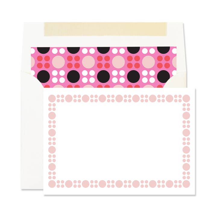 Biba Dots Letterpress Notecard Set Pack of 8 for wholesale by Biba Letterpress