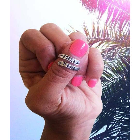 Sweet 1985 - Wholesale Band/Stacked Ring - Sterling Silver Netflix N Chill Ring1