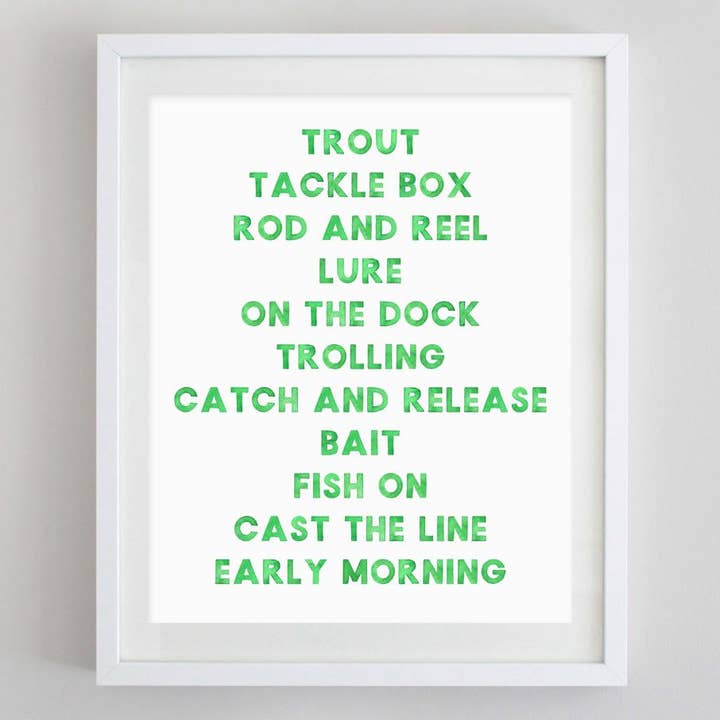 Fishing Watercolor Print for wholesale by Carly Rae Studio