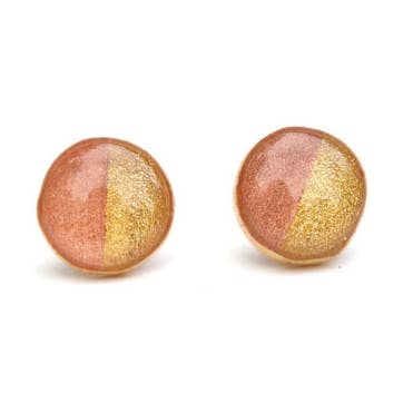 Starlight Woods - Wholesale Stud/Post Earrings - Two Tone Rose and Gold Studs0