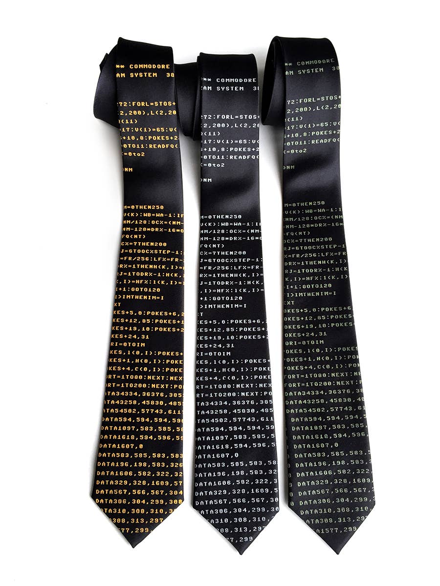 Cyberoptix Tie Lab - Wholesale Necktie - Men's - C64 Silk Necktie. Basic Code Commodore Tie.2
