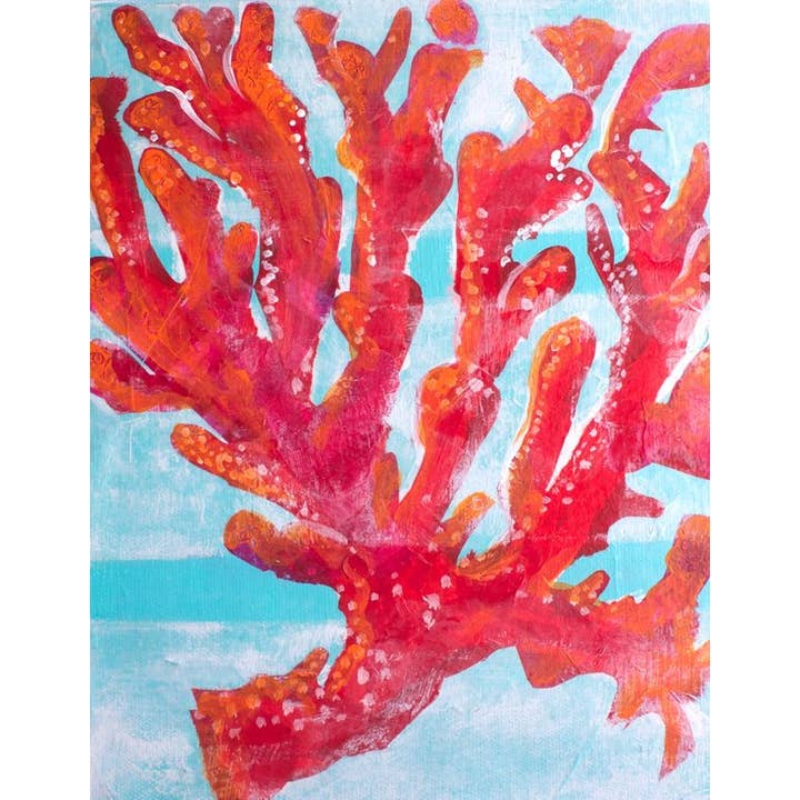 Mangoseed - Wholesale Art Print - Coral Art Print of Original Painting Beach Decor Artwork