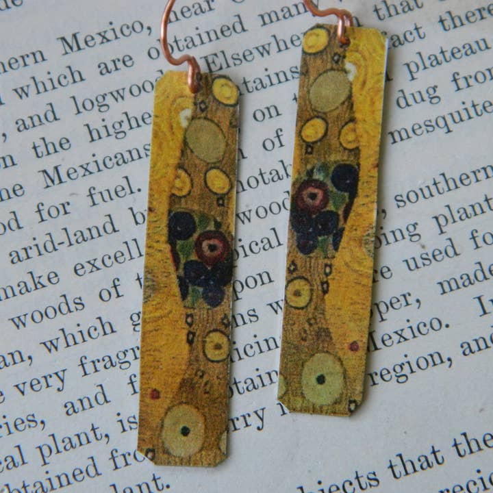 Boucles d'oreilles Klimt détail or pour la vente par Sarah Wood Studio