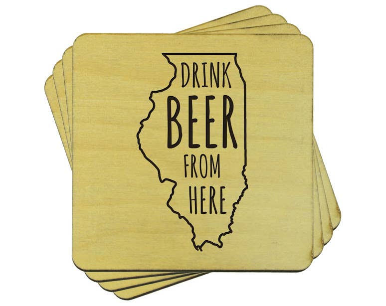 Torched Products - Wholesale Coasters - Drink Beer From Here Coasters | Set of 4 Beer Coasters18