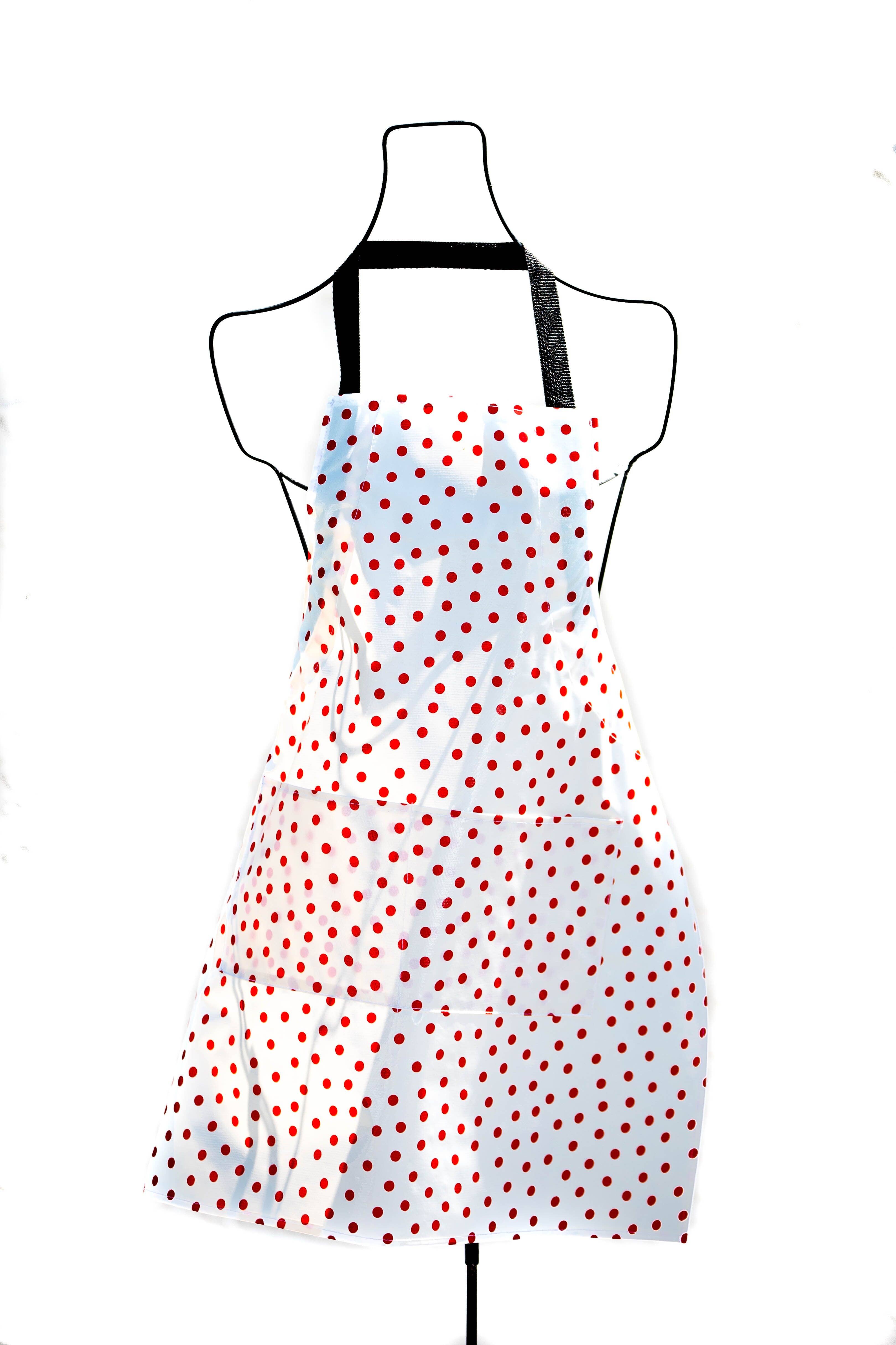 Oilcloth International - Venta al por mayor Delantales - Delantal de lunares rojos