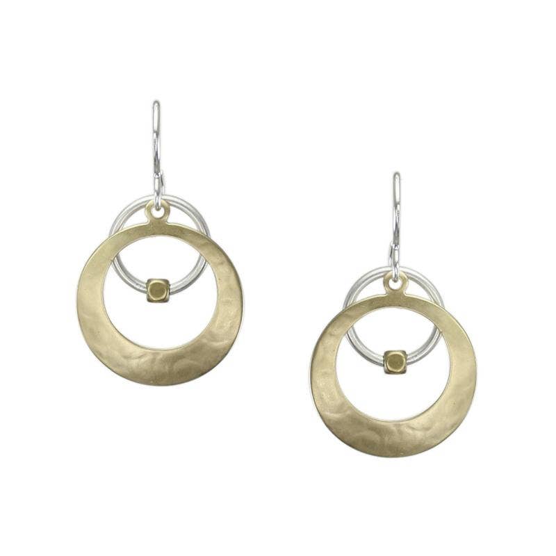 Marjorie Baer - Wholesale Dangle Earrings - Cutout Disc with Ring and Bead Wire Earring