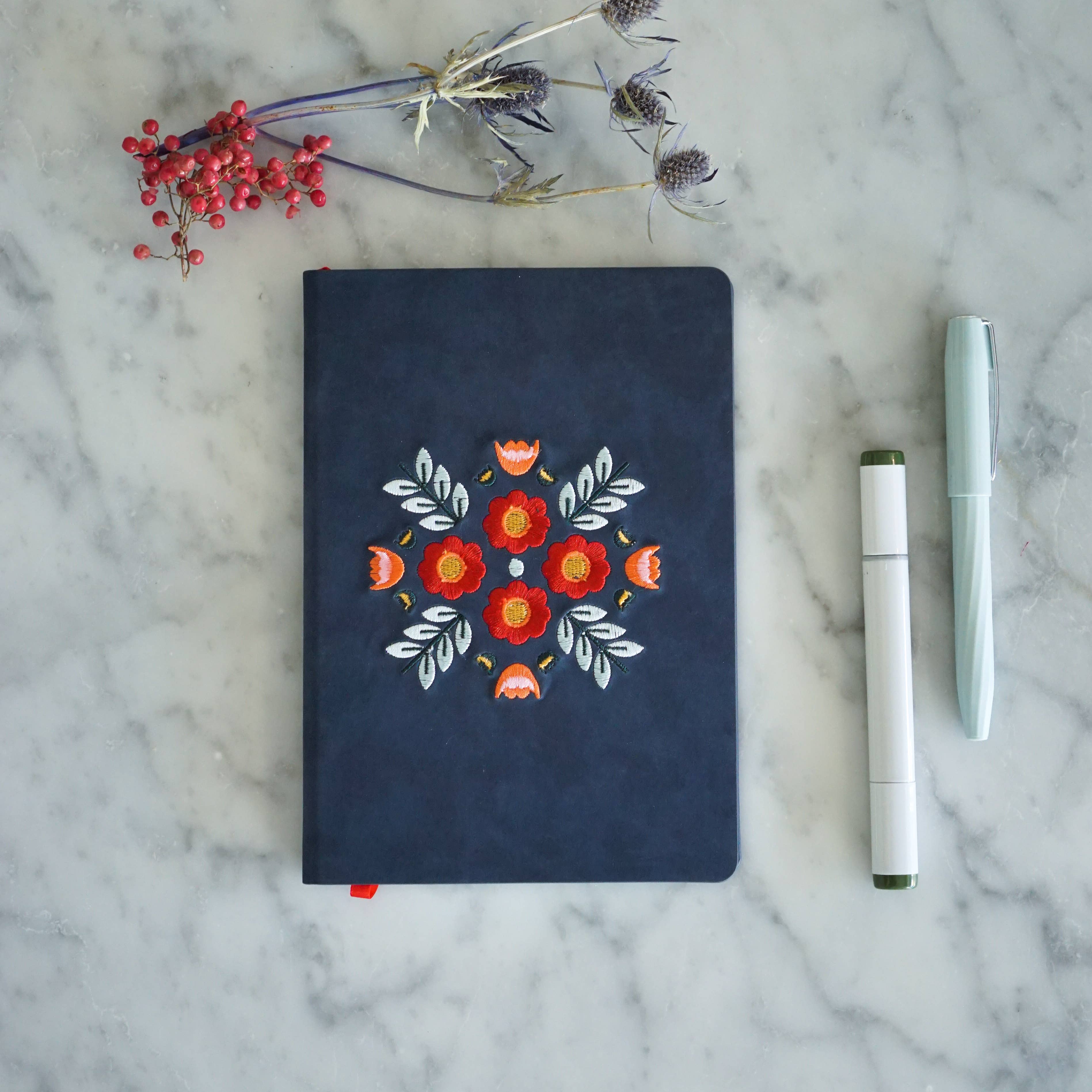 Denik - Wholesale Notebook - Evelynn Embroidered Layflat Journal Notebook5