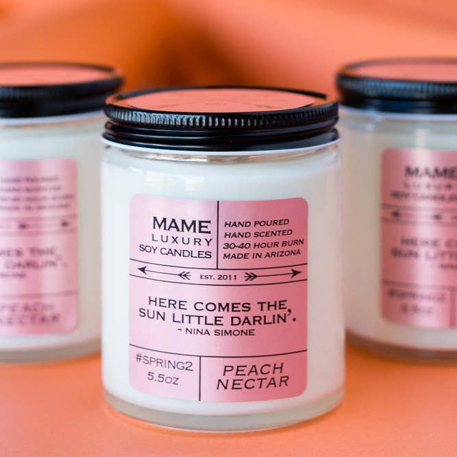 Spring2 - Peach Nectar Candle for wholesale by MAME Soy Candles
