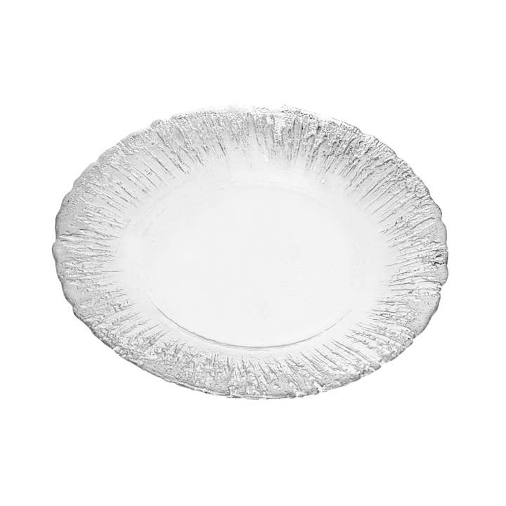 11" middag tallrikar med flashiga Silver Design - uppsättning av fyra för wholesale av CLASSIC TOUCH DECOR INC.