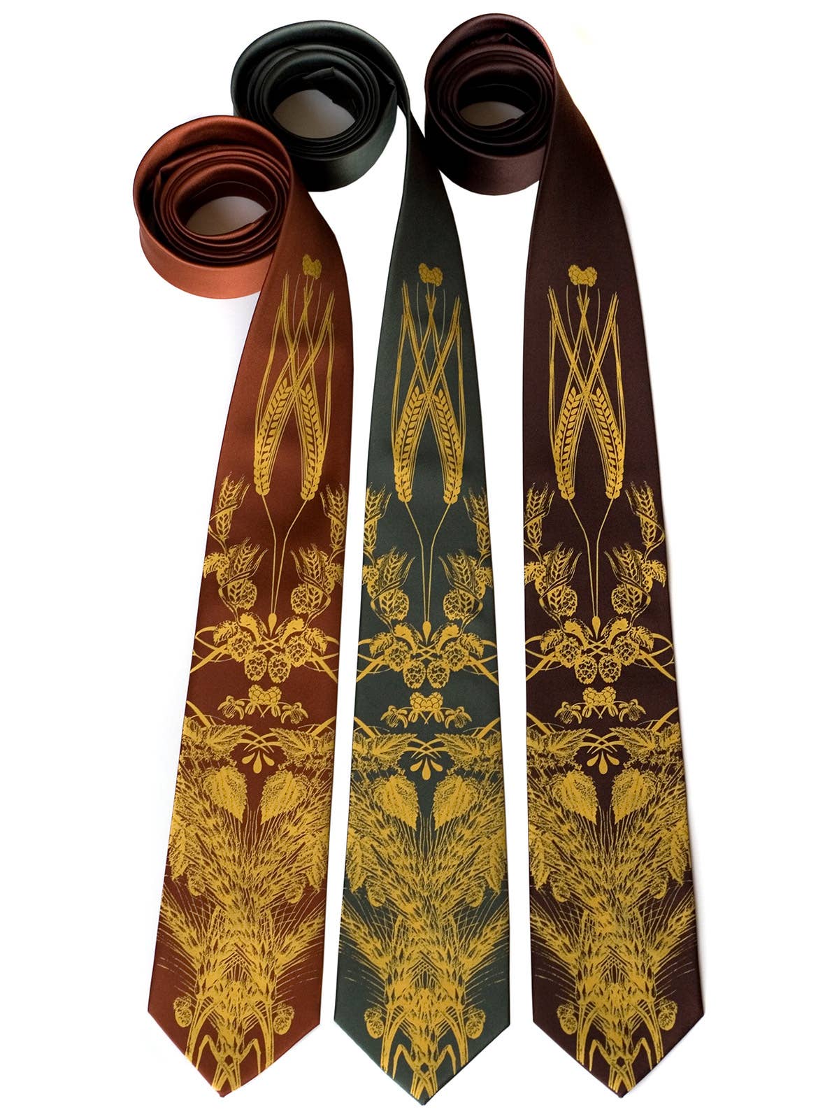 Cyberoptix Tie Lab - Wholesale Necktie - Men's - Beer Necktie. Hops & Wheat Print Tie2