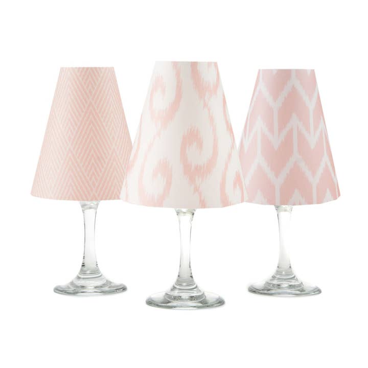 Ikat Rose Wine Glass Shades for wholesale by di Potter